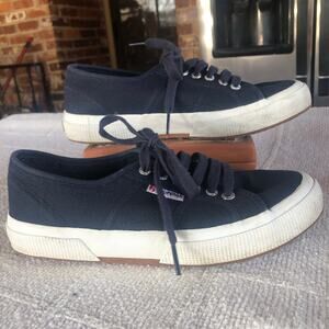 Superga The Classic COTU Canvas Tennis Shoe Sneakers Size 6.5 Blue Casual Preppy